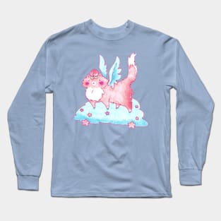 Peach Fruit Angel Kitty Long Sleeve T-Shirt